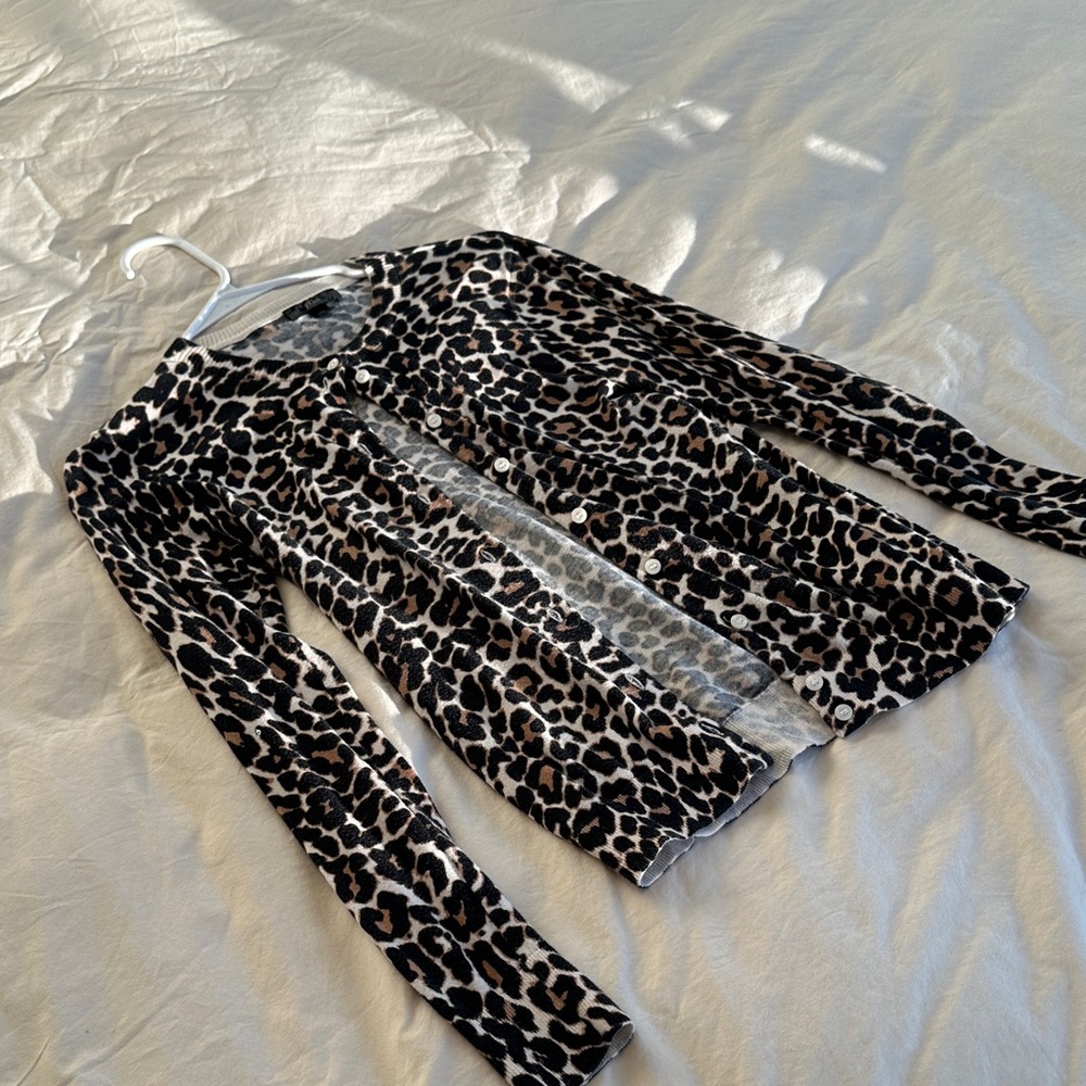 J. Crew Animal Print Sweater - Black and Cream